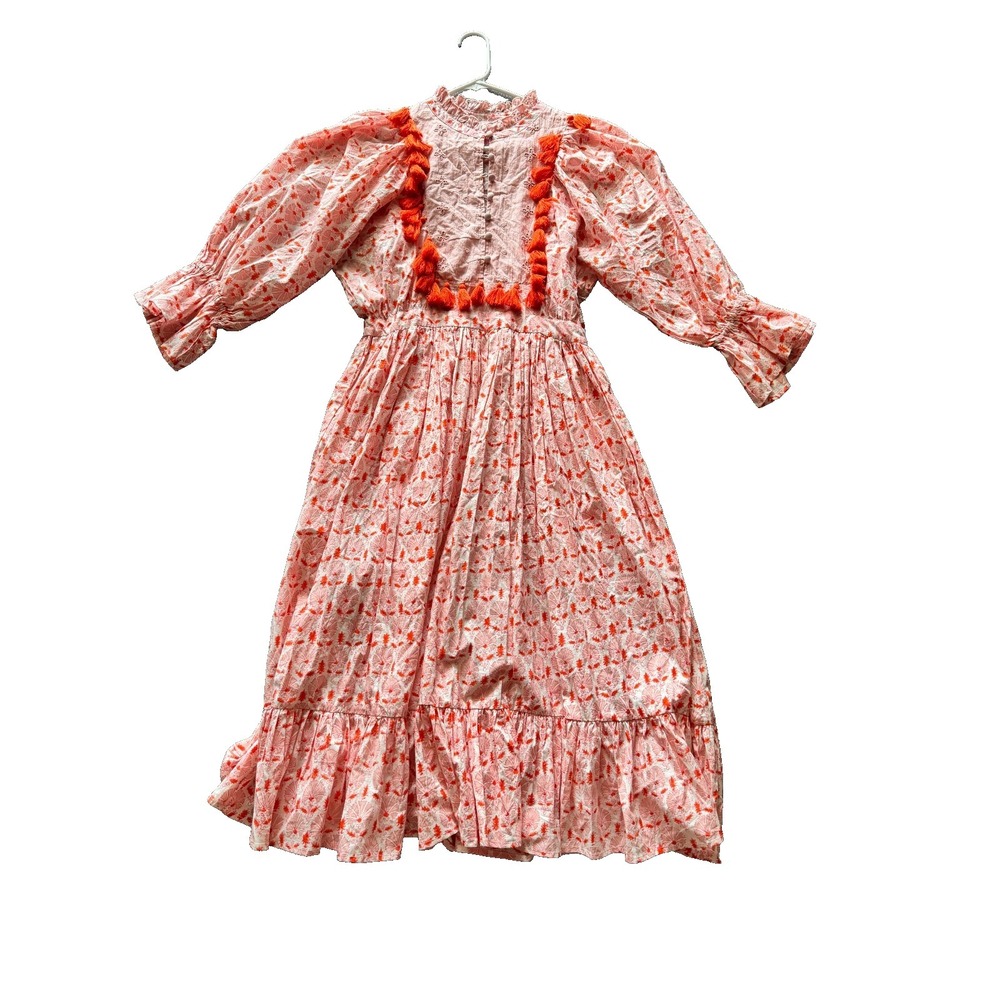 Elizabeth Wilson Small dress orange Tassel Lottie tassel details maxi sundress